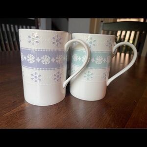 Lenox Purple and Green Dining Mugs Set